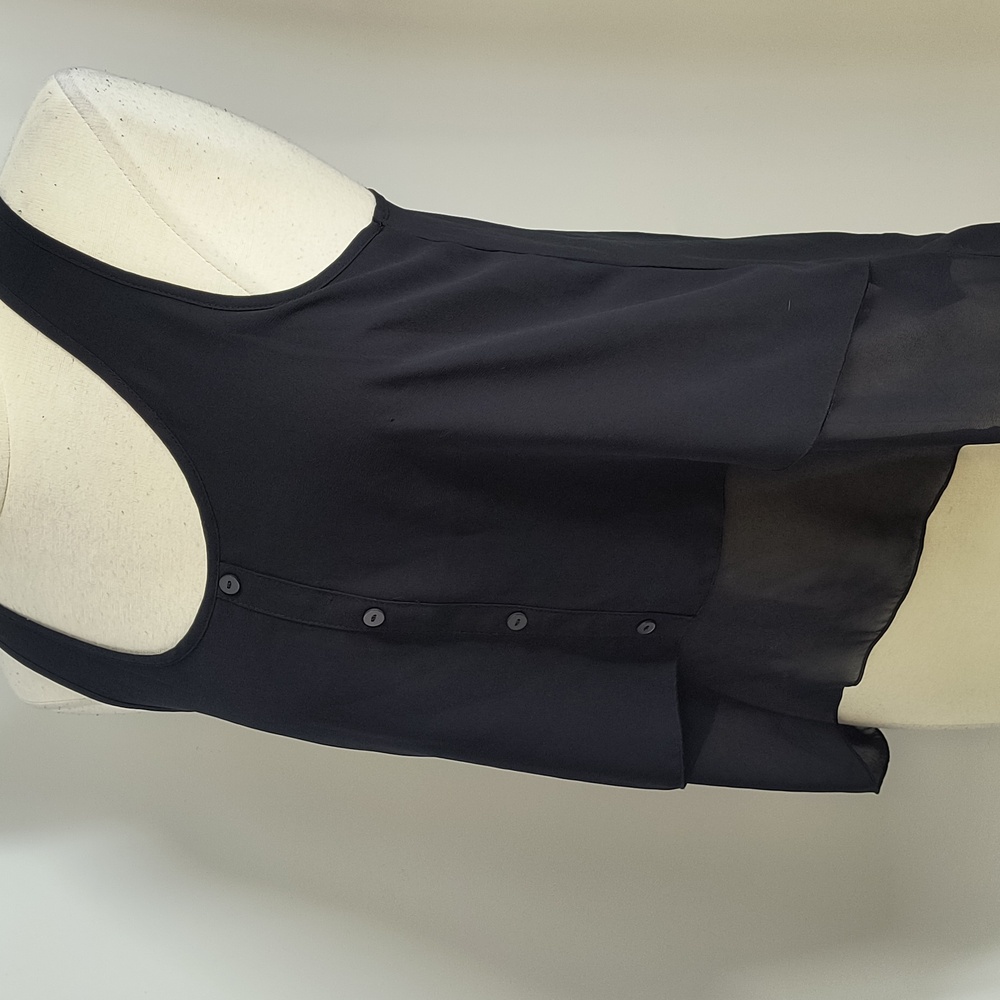 Divided H&M black chiffon top w racer back-sz 2